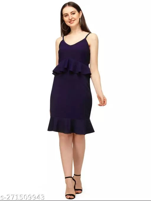 Bodycon N.Blue Dresses For Woman