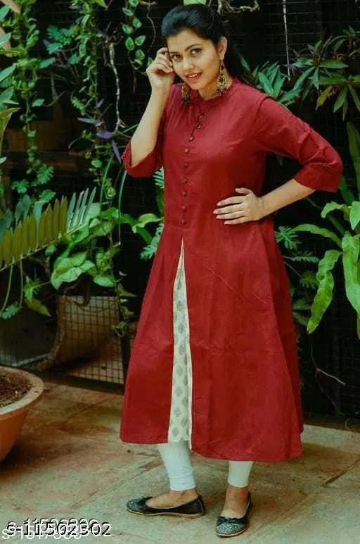 Women's Solid Cotton Kurti