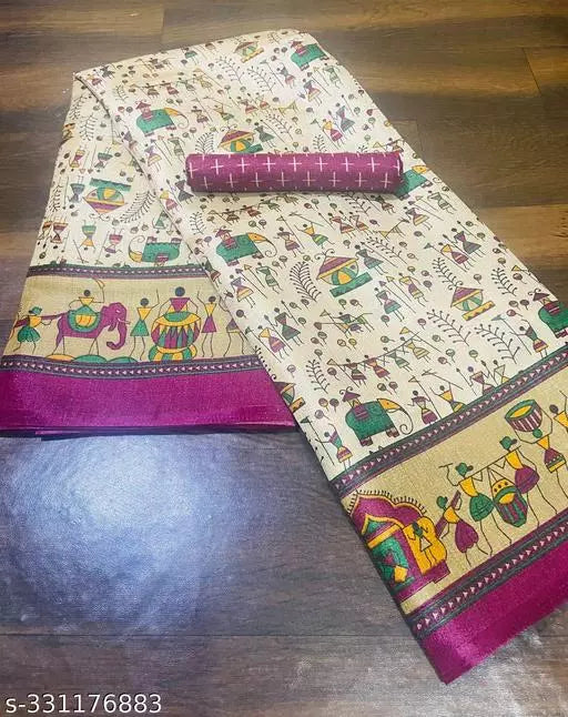 WARLI PRINT KHAADI SILK BLENDED SAREE