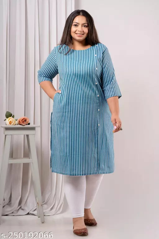 Neerupam Collection Women Pure Cotton Straight Kurti 
