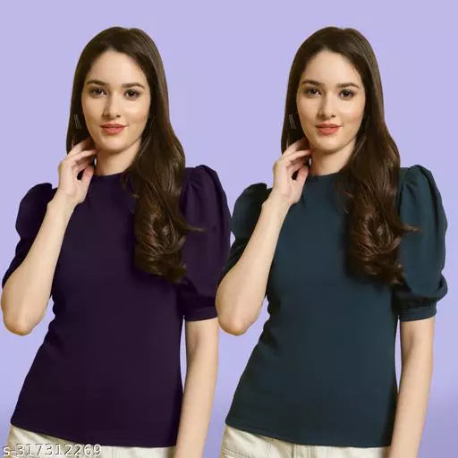 Clasic Casual Fashion Forward Women's Top - Pack of 2