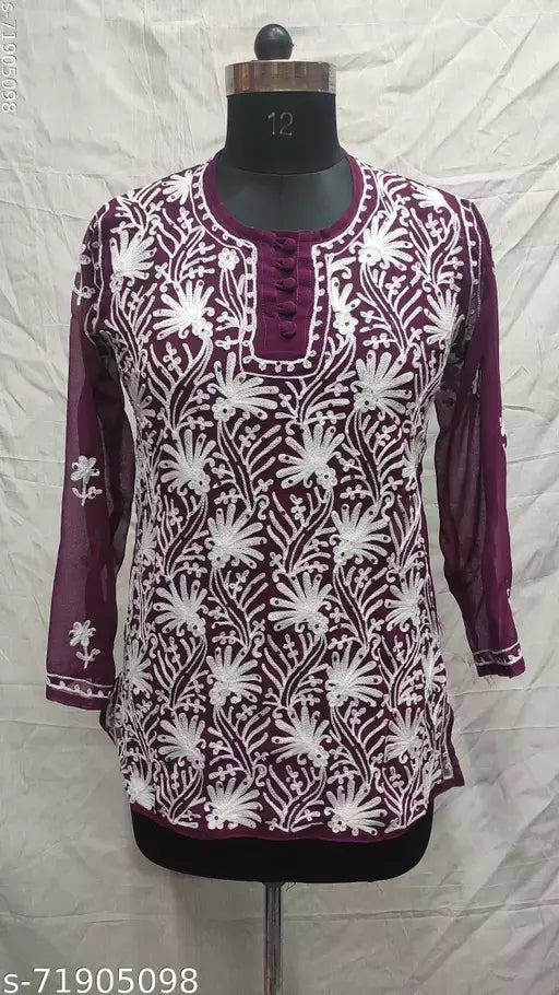vaishali georgette short kurti a/w par