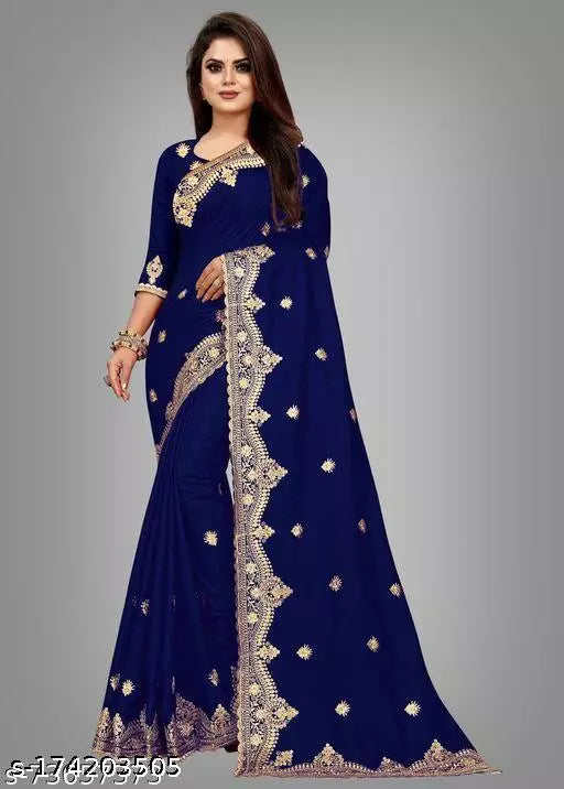 FANCY EMBROIDERY SAREE BY KRADDLE