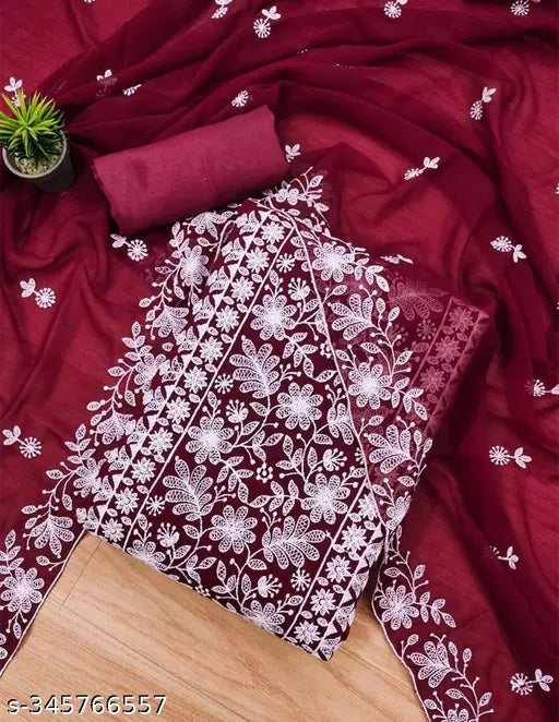 Georgette Dress Material For Womens With Embroidered Work On It