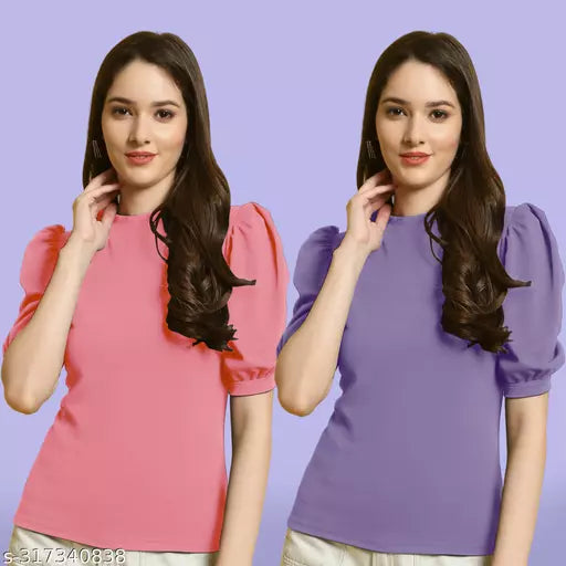 Clasic Casual Fashion Forward Women's Top - Pack of 2