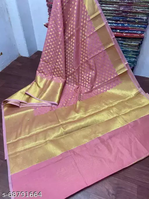 Banarasi Silk Saree With Stone Work
