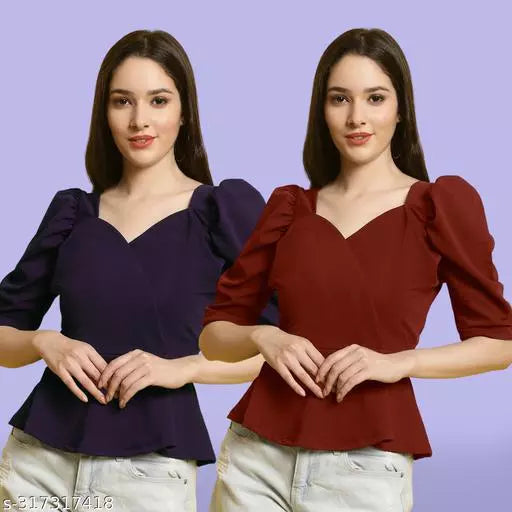 Classic Casual Fashion Forward Women's Top - Pack of 2