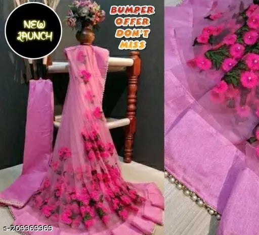 New Trending Fashion Net Fabric Fancy Embroidered Work Plus Fancy Moti Work Lace In Border