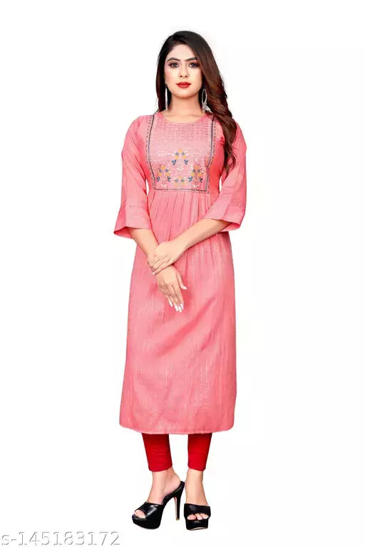 Women's Printed Rayon Anarkali Kurti