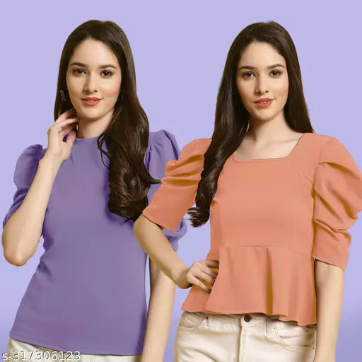 Clasic Casual Fashion Forward Women's Top - Pack of 2