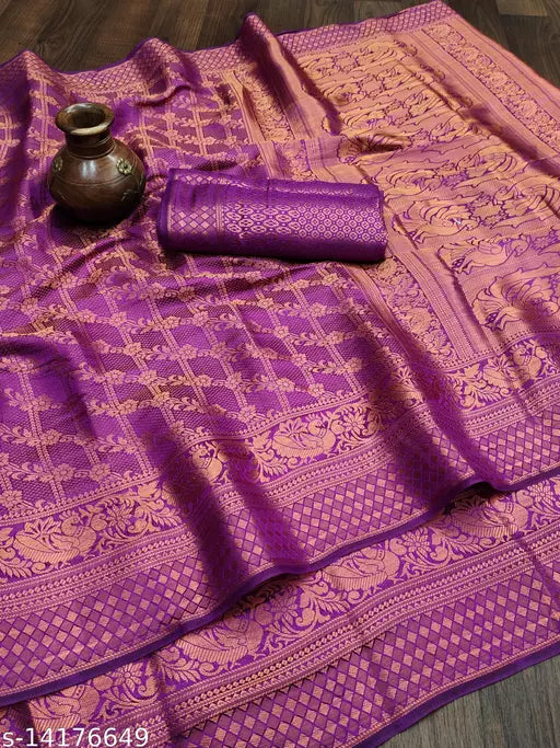 Banarasi Silk Copper Zari Sarees