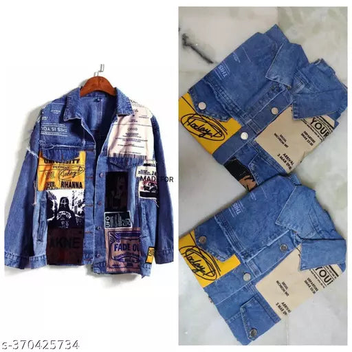 JKP COLLECTION  Women's & Girl's  Denim Jacket  Casual  Solid Full Sleeve Jacket In Color Blue