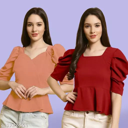 Clasic Casual Fashion Forward Women's Top - Pack of 2