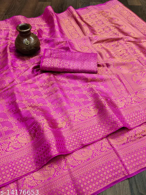 Banarasi Silk Copper Zari Sarees