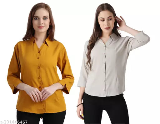 Fancy Retro Women Shirts (Pack of 2)