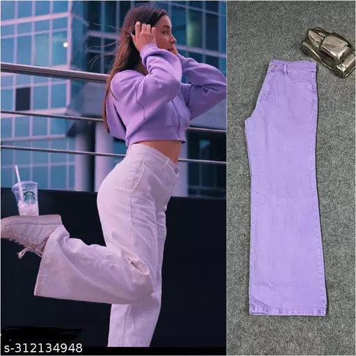 SAANU'S FASHION - STYLISH WIDE LEG DENIM JEANS FOR GIRLS & WOMEN