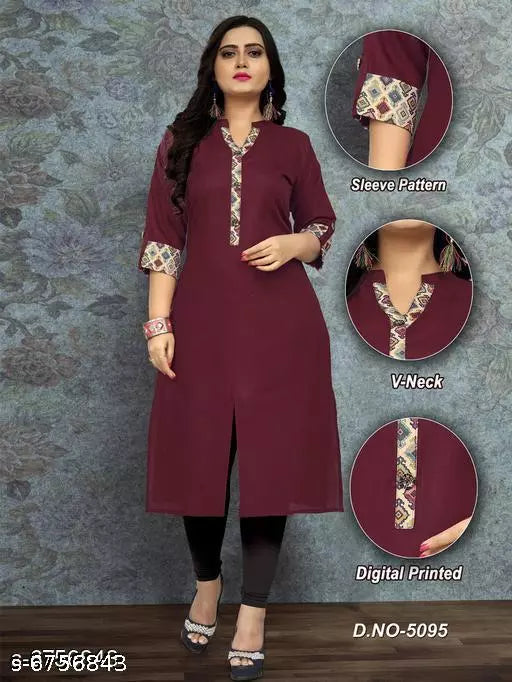 Women's Solid Cotton Kurti