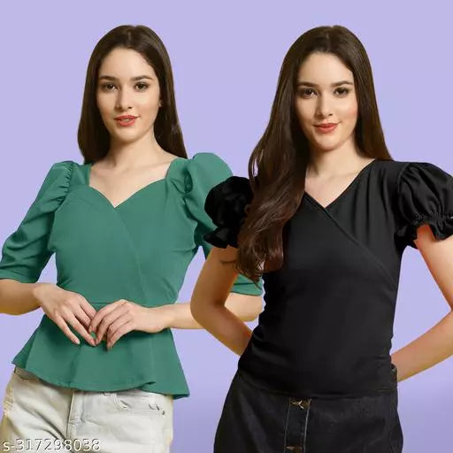 Clasic Casual Fashion Forward Women's Top - Pack of 2