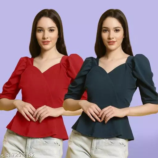 Clasic Casual Fashion Forward Women's Top - Pack of 2