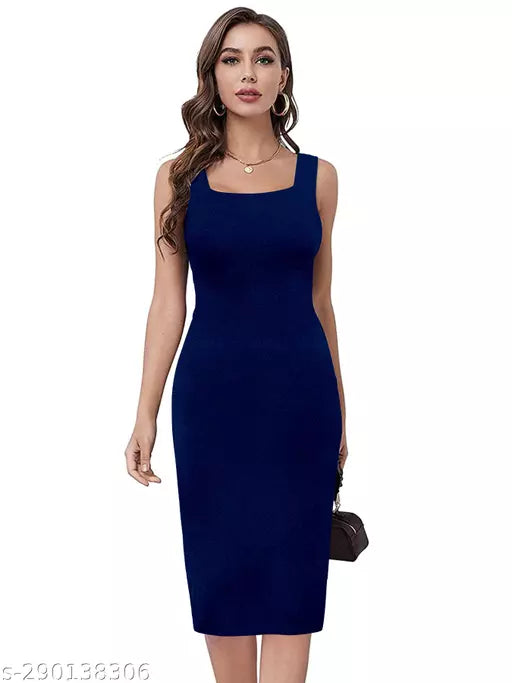 Bodycon N.Blue Dresses For Woman