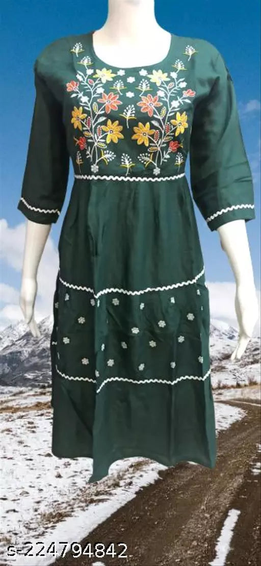 Woman Anarkali Long Round Kurta