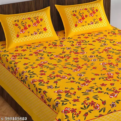 Pure Cotton Jaipuri Double Bedsheet With 2 Pillow Covers