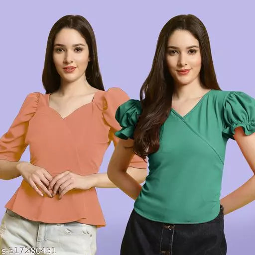 Classic Casual Fashion Forward Women's Tops - Pack of 2