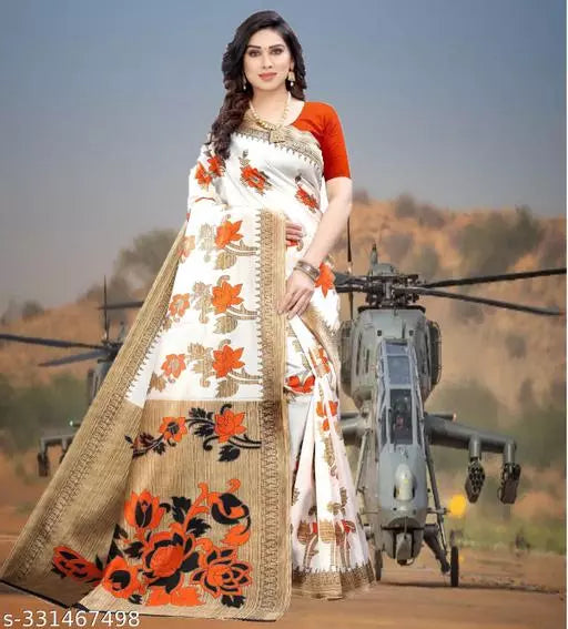 TRENDY DESIGNER KHAADI SILK BLENDED SAREE