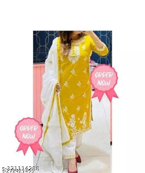 NEW EMBROIDERY KURTA PANT WITH DUPATTA