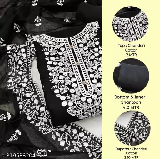 Women"s Exclusive Chanderi With Heavy Embroidery Work Unstiched Dress Materials