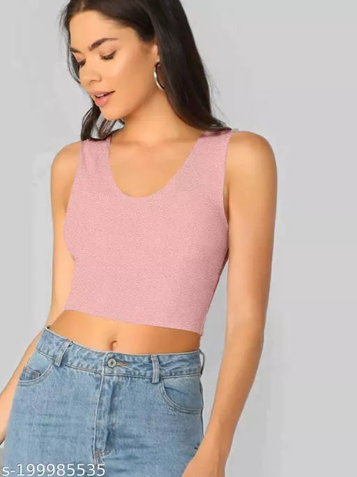 Pink Crop Top For Woman