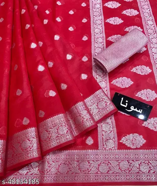 WOVEN BANARASI SILVER RUPA BOOTI SAREE