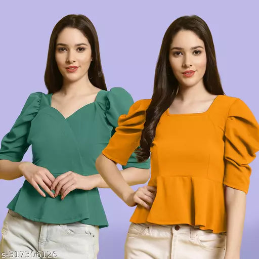 Clasic Casual Fashion Forward Women's Top - Pack of 2