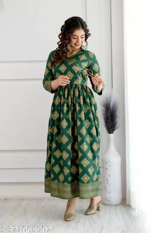 Mialo fashion long angrakha kurta for women.