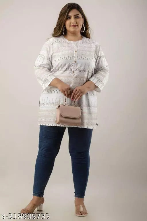Stylish and Comfortable Plus-Size Rayon Kurti Top/Tunic for Women