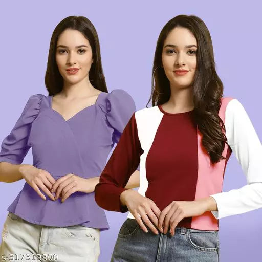 Casual Classic Fashion Forward Women's Top - Pack of 2