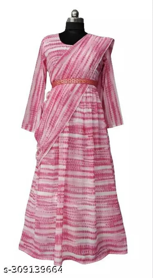 QVAZOR Stylish Fancy Trendy Printed Georgette Gown For Women For Party Wedding Festival Functions