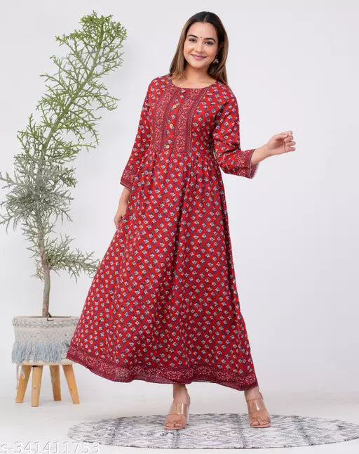 Shree Ganesh Fashion  Printed Reyan Flowers  Anarkali Kurta for women