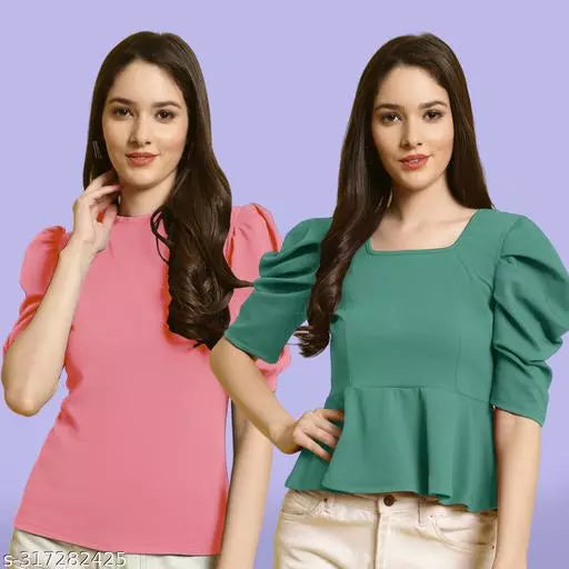 Clasic Casual Fashion Forward Women's Tops - Pack of 2