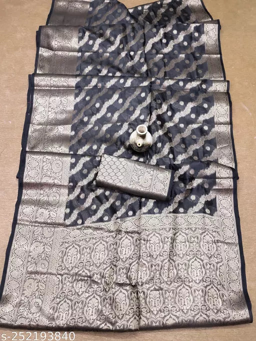 Morpich Fashion Top Dyed Organza Silk Saree