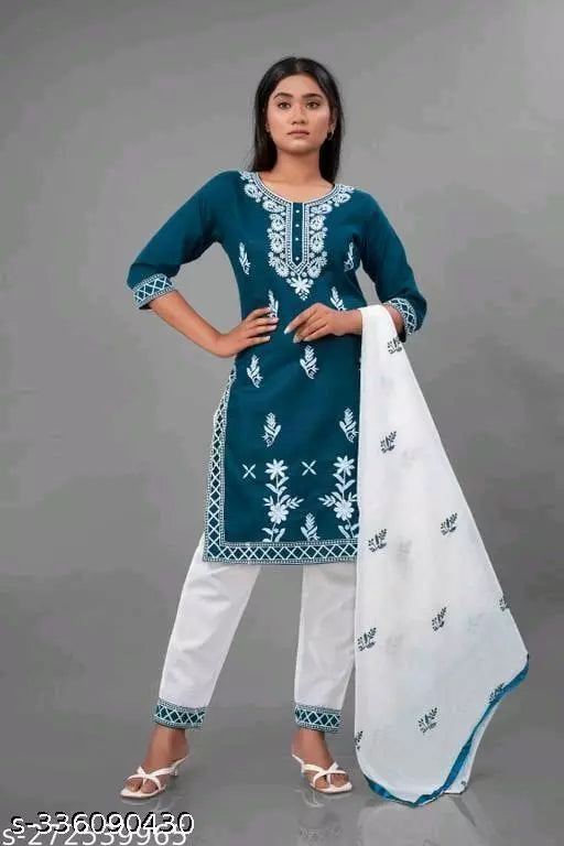 NEW EMBROIDERY KURTA PANT WITH DUPATTA