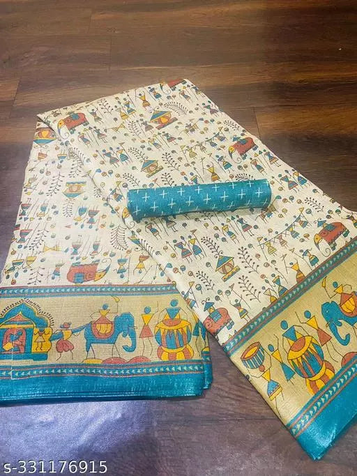 WARLI PRINT KHAADI SILK BLENDED SAREE