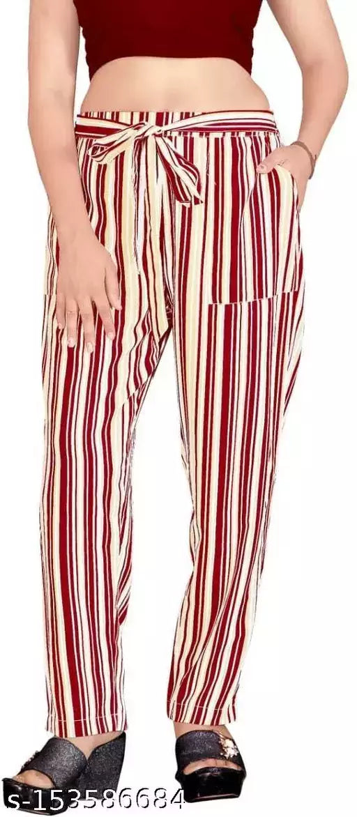 Pyramid Fashions Regular Fit Women Multicolor Trousers ()