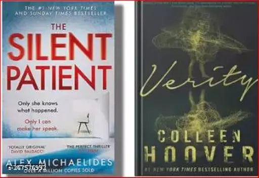 SILENT PATIENT BY ALEX MICHAELIDES + VERITY BY COLLEEN HOOVER. BEST IN ROMANCE NOVELS AND SUSPENCE. SURPRISING TRUTHS AND TWISTED NOVEL.^^.