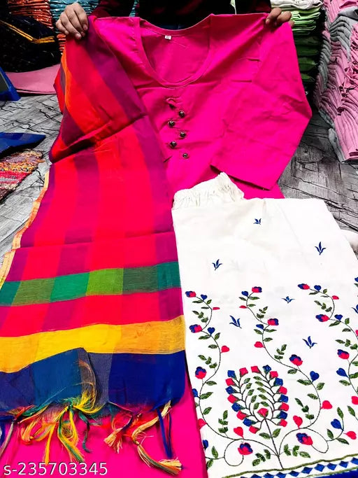 COTTON KURTI WITH DUPATTA