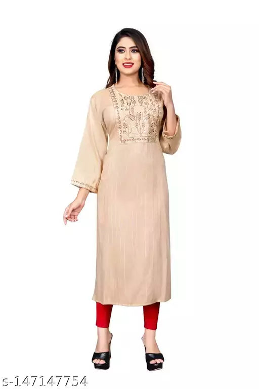 Women's Rayon Straight Kurti