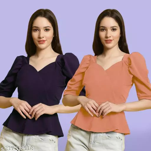 Classic Casual Fashion Forward Women's Top - Pack of 2