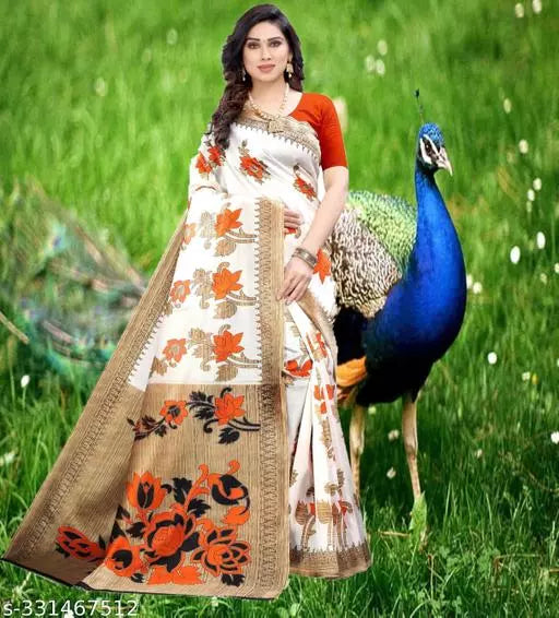 TRENDY DESIGNER KHAADI SILK BLENDED SAREE