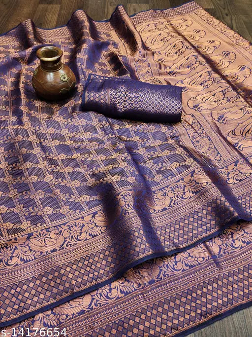 Banarasi Silk Copper Zari Sarees