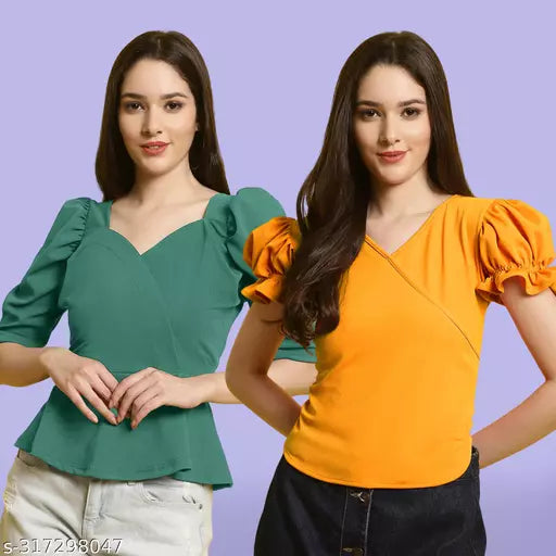 Clasic Casual Fashion Forward Women's Top - Pack of 2